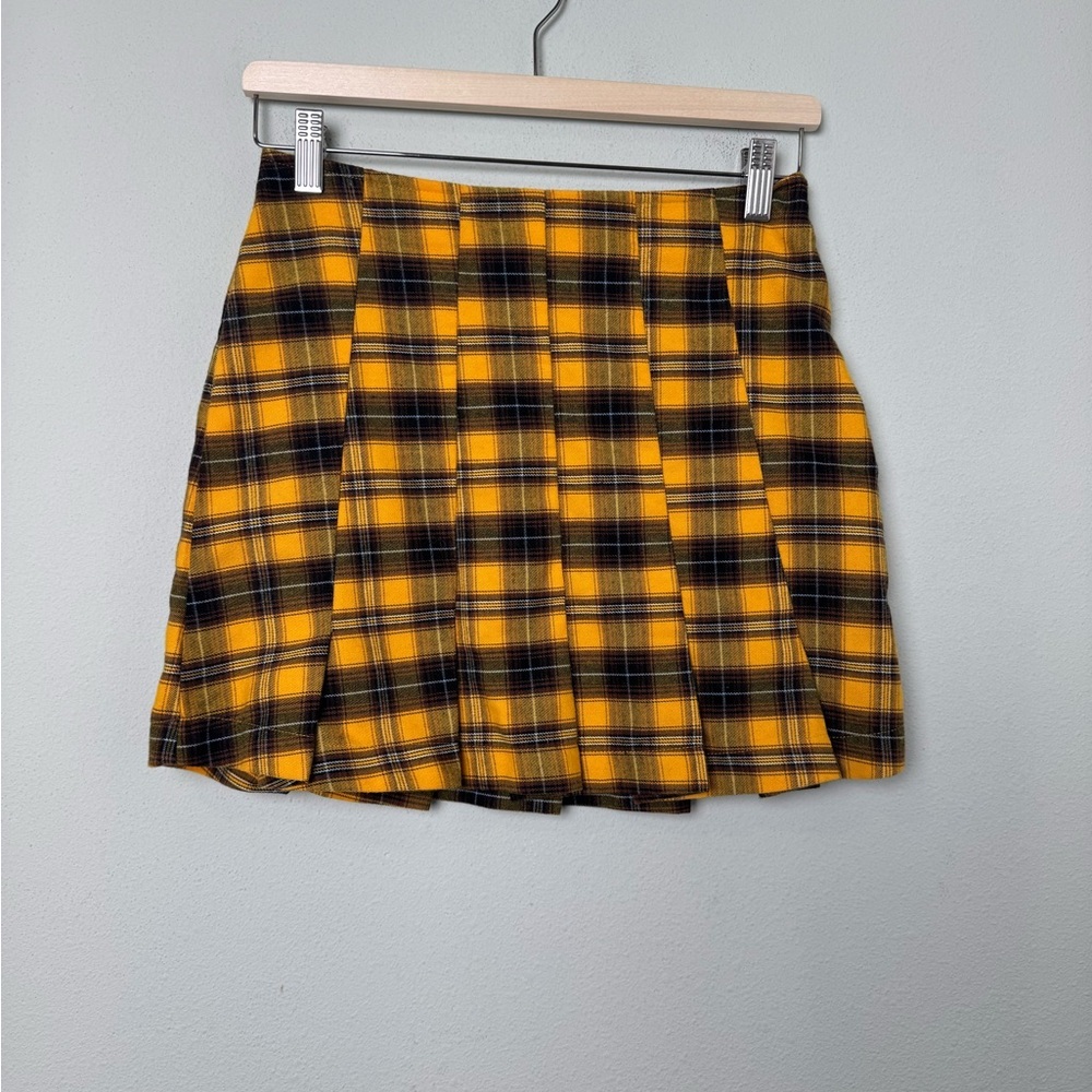 Yellow Plaid Clueless Style Pleated Mini Skirt‎ Size Medium